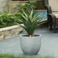 Greengrass Round Light Gray Finish Planter Large GR3278874